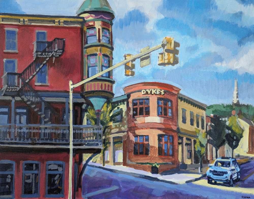 At the Corner of Two Rivers, an acrylic painting by aritst Francisco Silva
